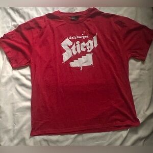 Stiegl Beer Graphic T Shirt Men XXL Red White Logo